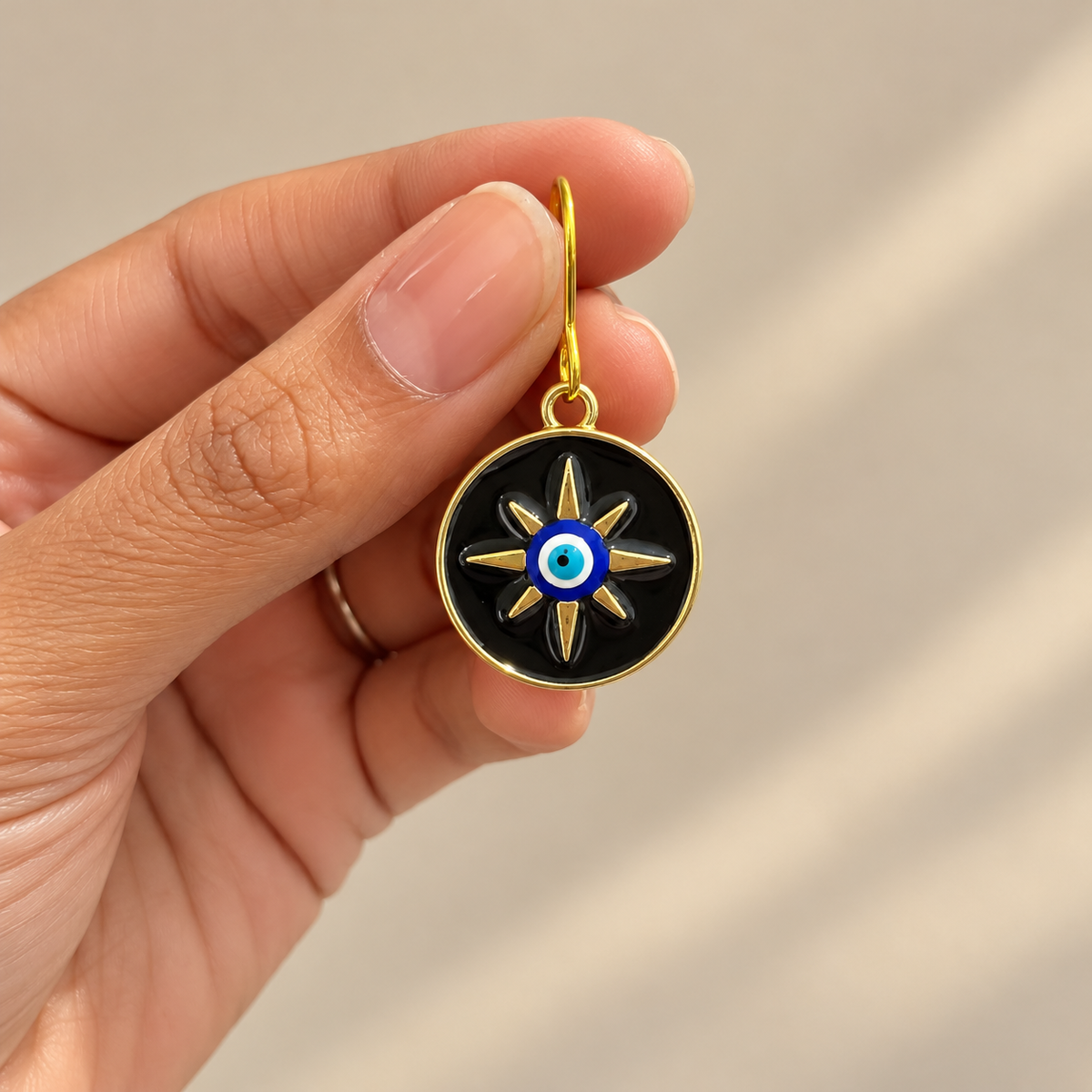 Evil Eye Feature Enamel Earrings.