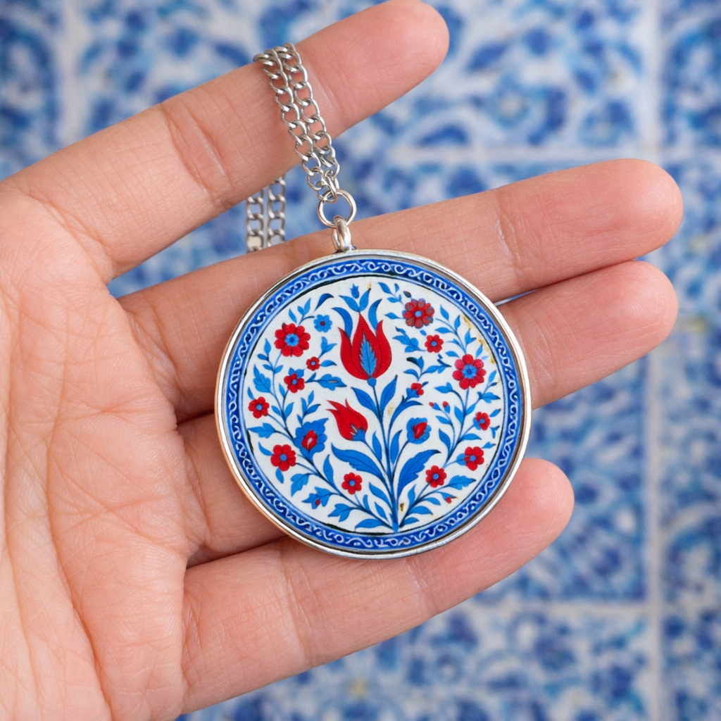 Frida and Tribal Pattern Silver Neck chain - Quirky Jewellery