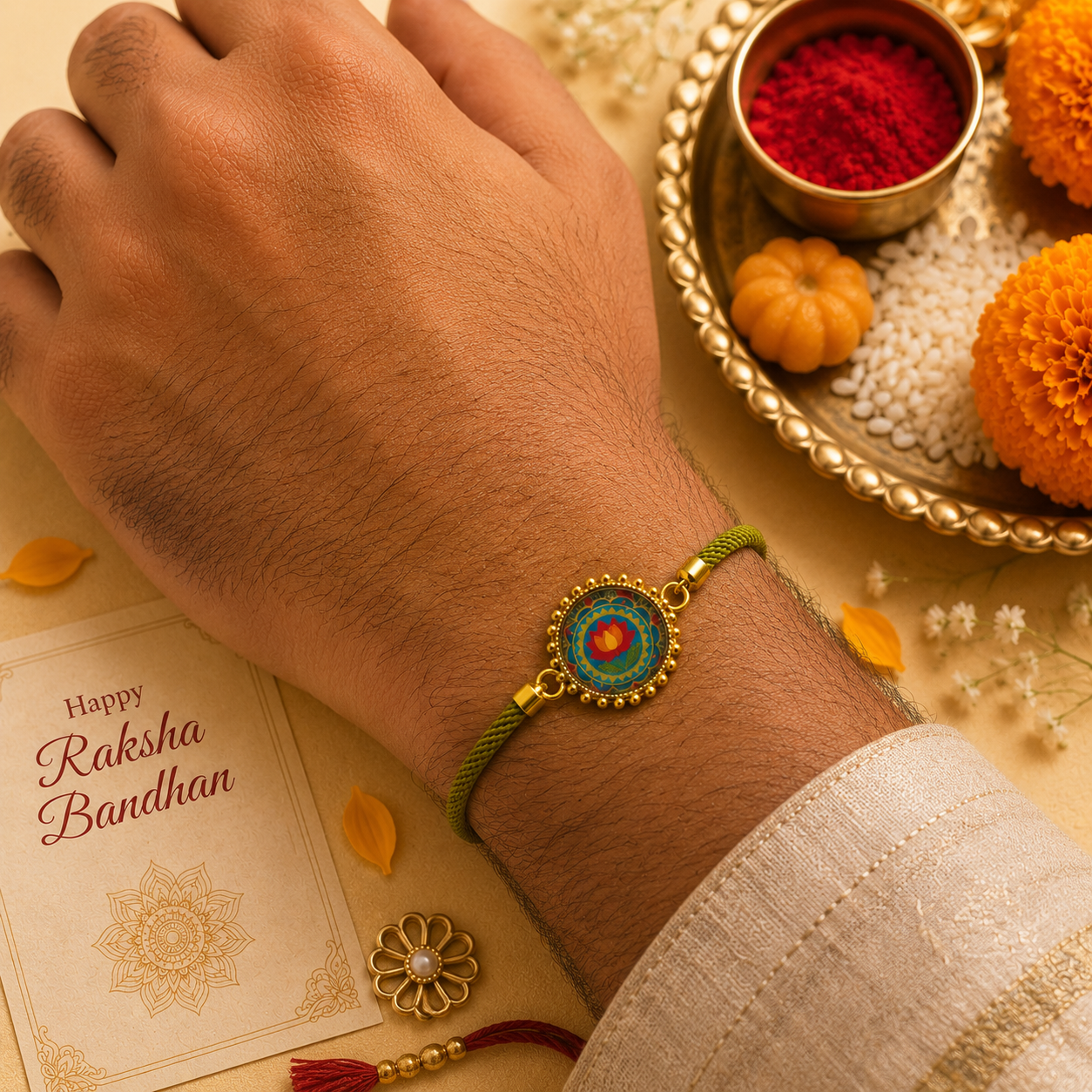 Kamal Mandala Rakhi 🌸⭐ for Raksha Bandhan.