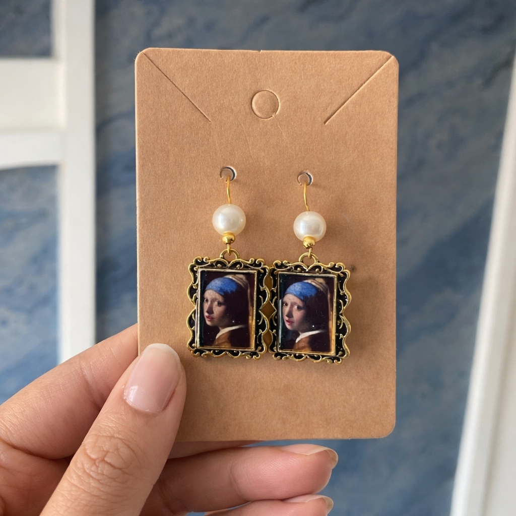 Girl with the Pearl Earrings Frame Earrings