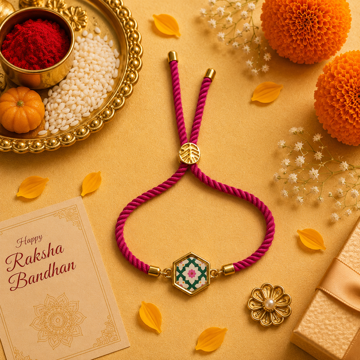 Rosette Bloom Rakhi 🌸 ⭐ for Raksha Bandhan.
