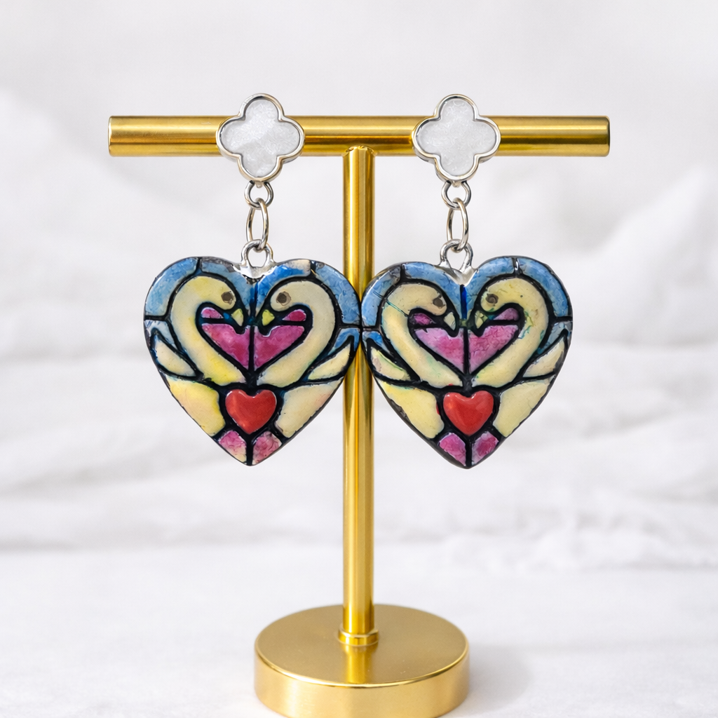 Swanheart Drop Earrings - Quirky Jewellery