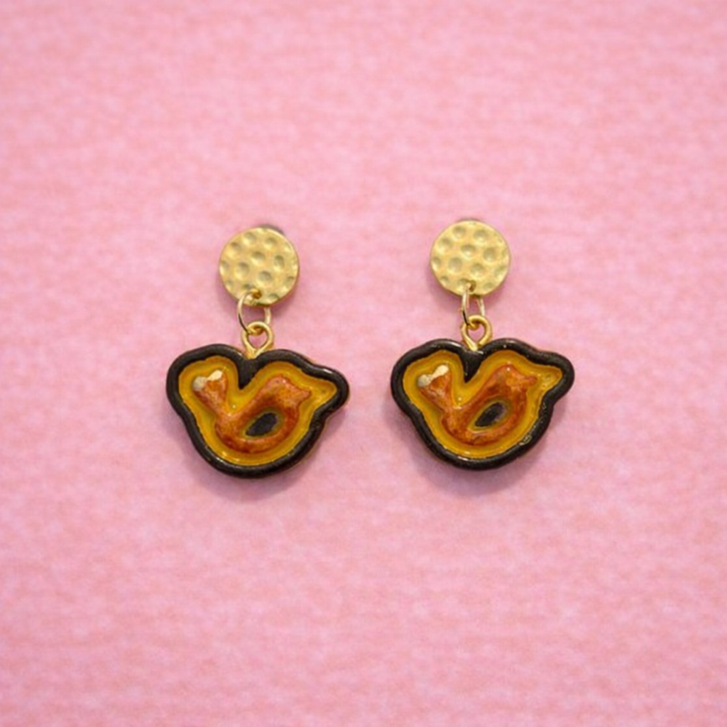 Sunlit Sparrow Drops - Quirky Jewellery