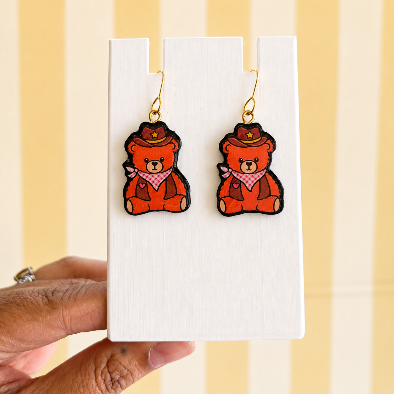 Cute Cowboy Bear Earrings