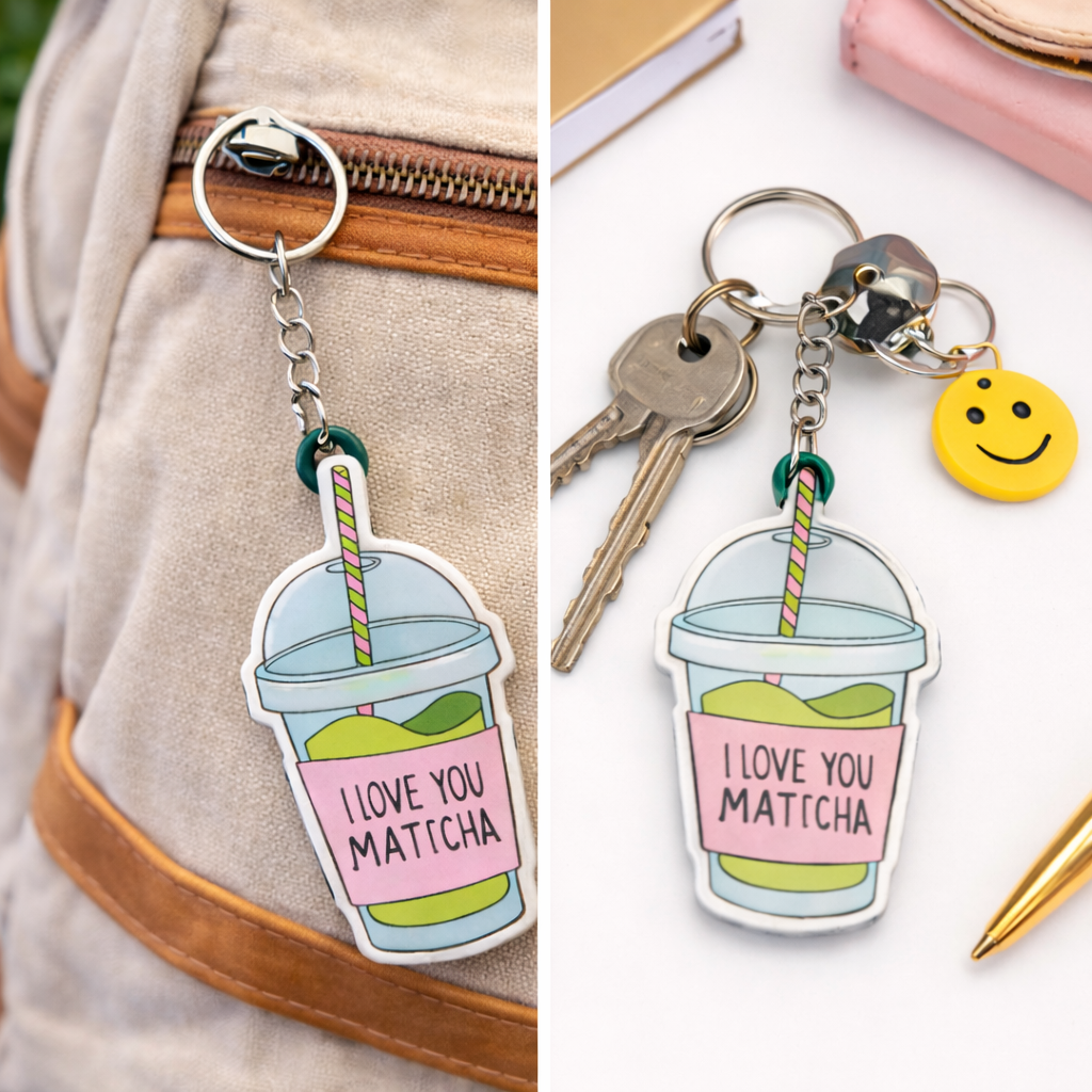 “I Love You So Matcha” Resin Keychain - Quirky Jewellery