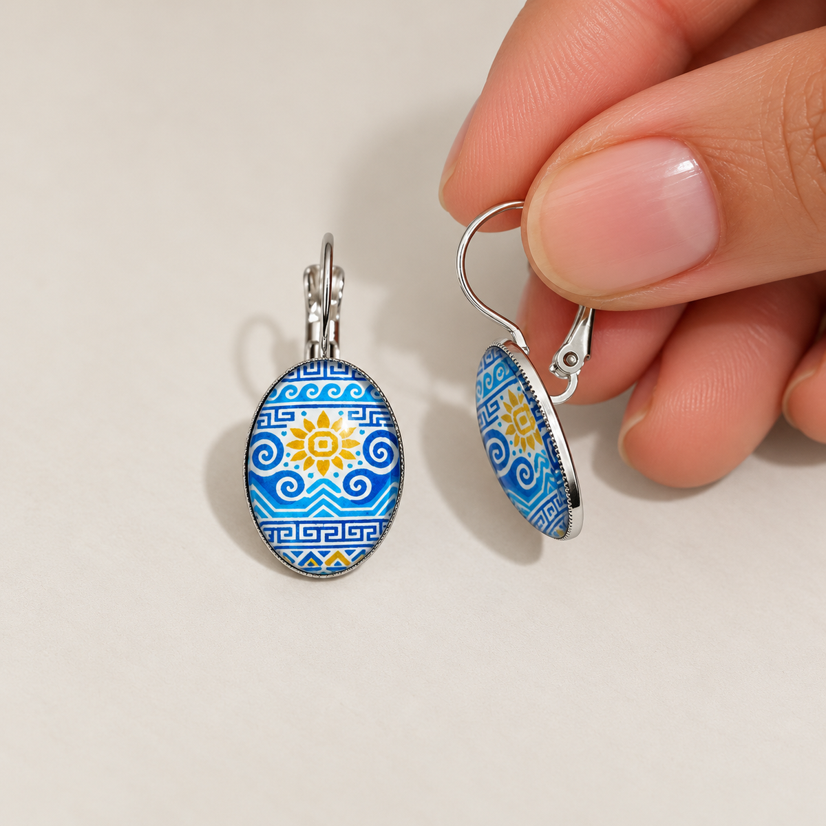 Blue Gold Tide Earring
