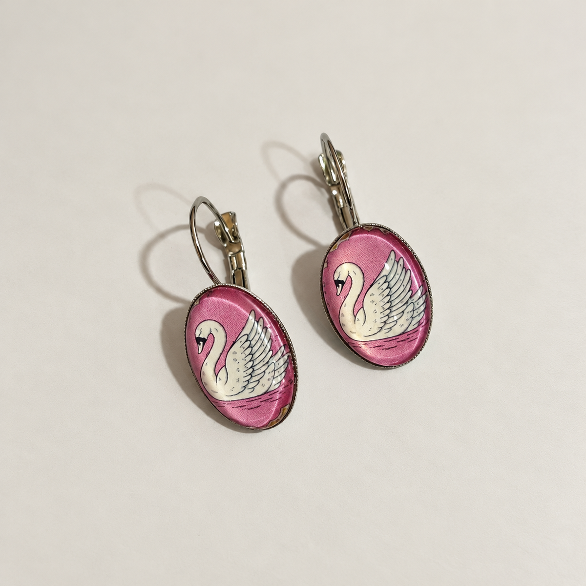 Pink Swan Earring
