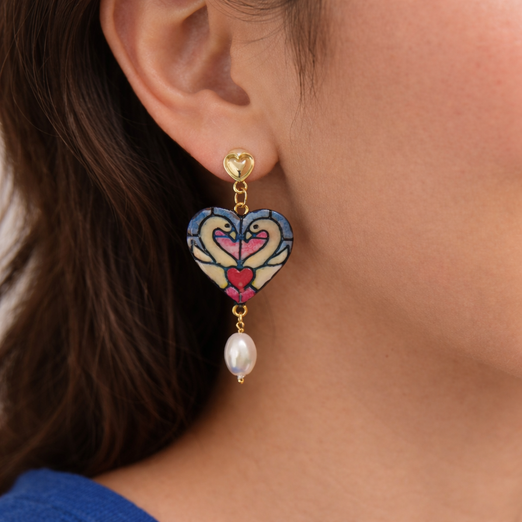 Golden Swan Drop - Quirky Jewellery