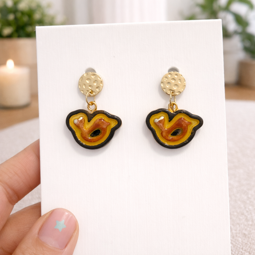 Sunlit Sparrow Drops - Quirky Jewellery