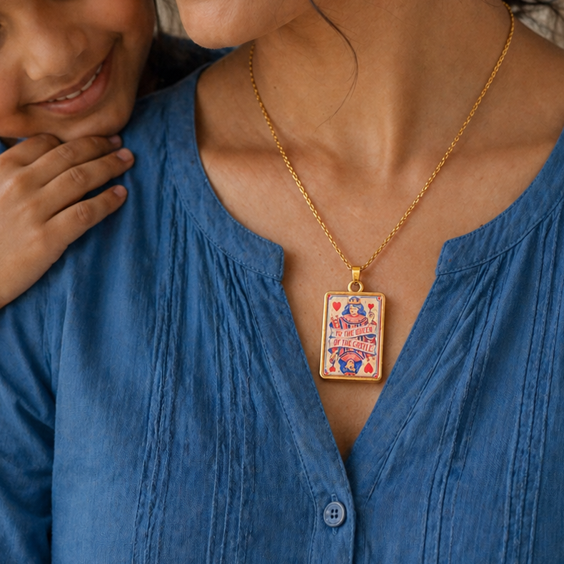 Queen of the Castle Resin Pendant Necklace