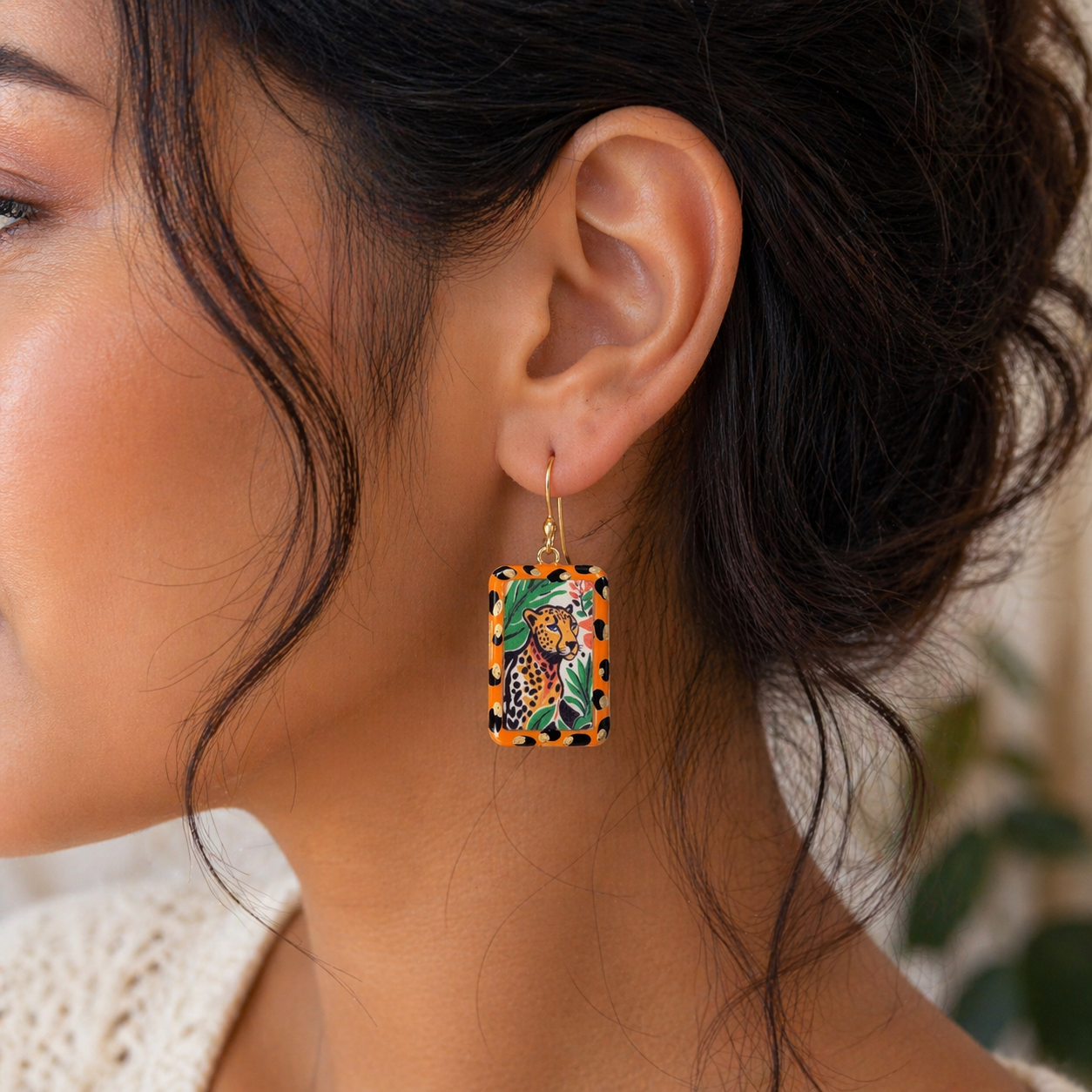 Leopard Art Earrings