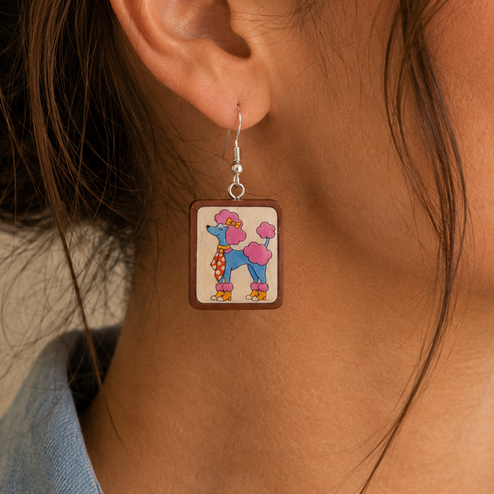 Whimsical poodle Earrings