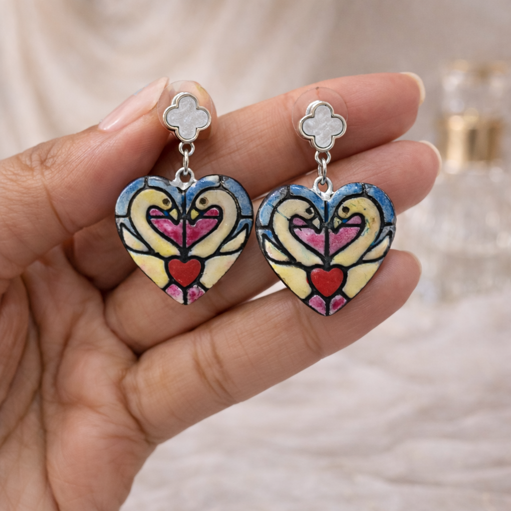 Swanheart Drop Earrings - Quirky Jewellery