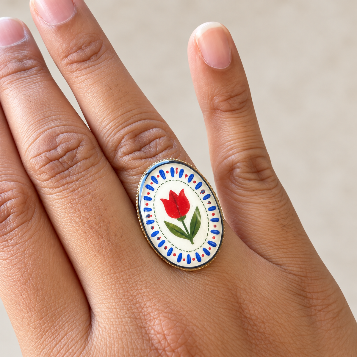 Tulip Bloom Statement Ring - R013