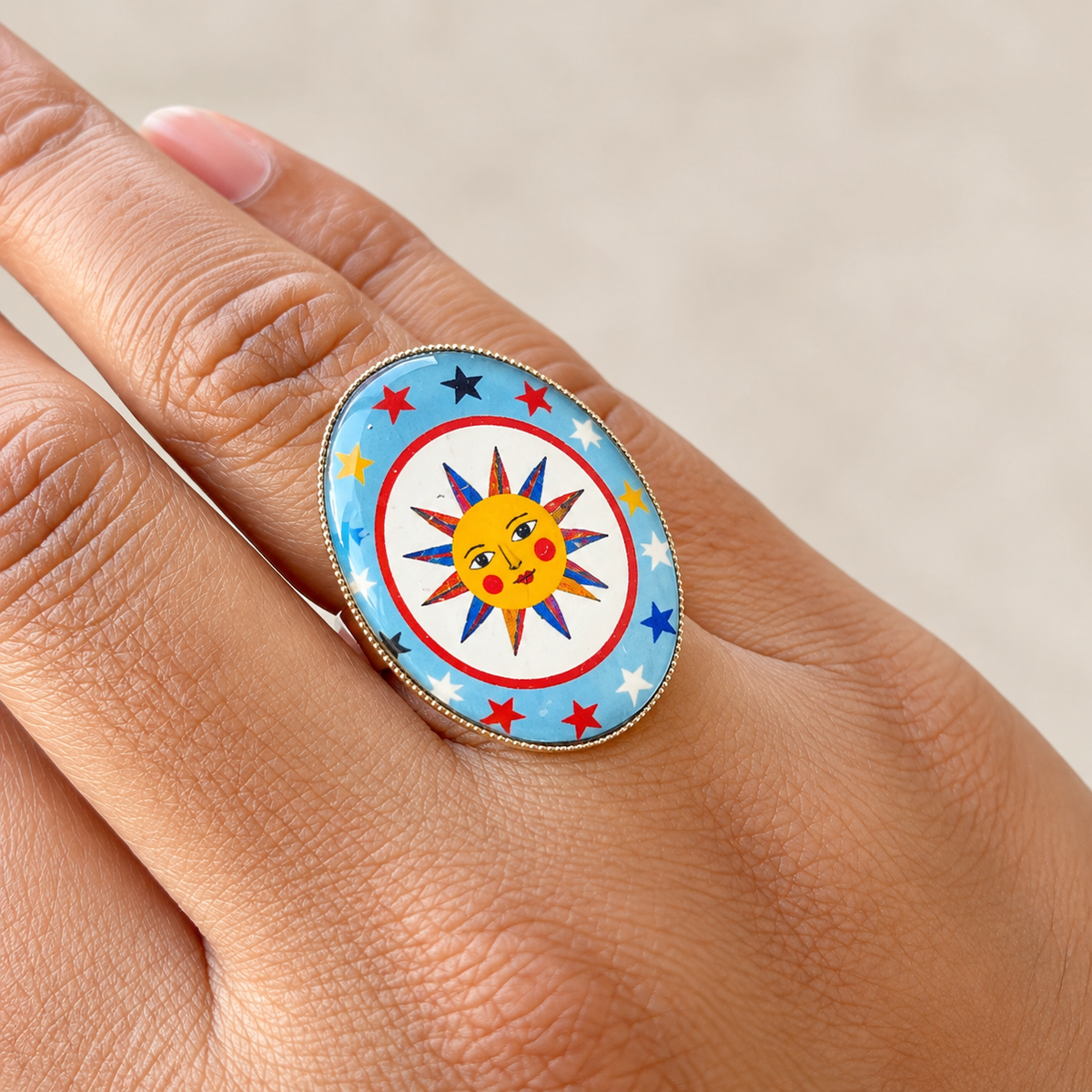 Celestial Sun Statement Ring ☀️ - Silver - R014