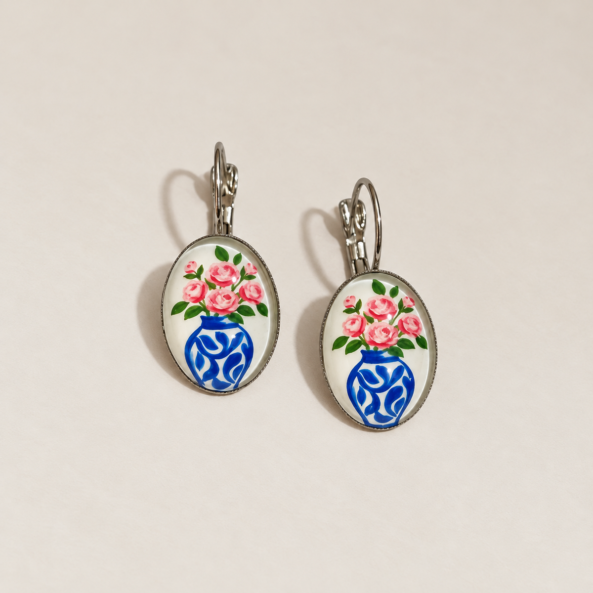 Floral Porcelain Inspired Earring