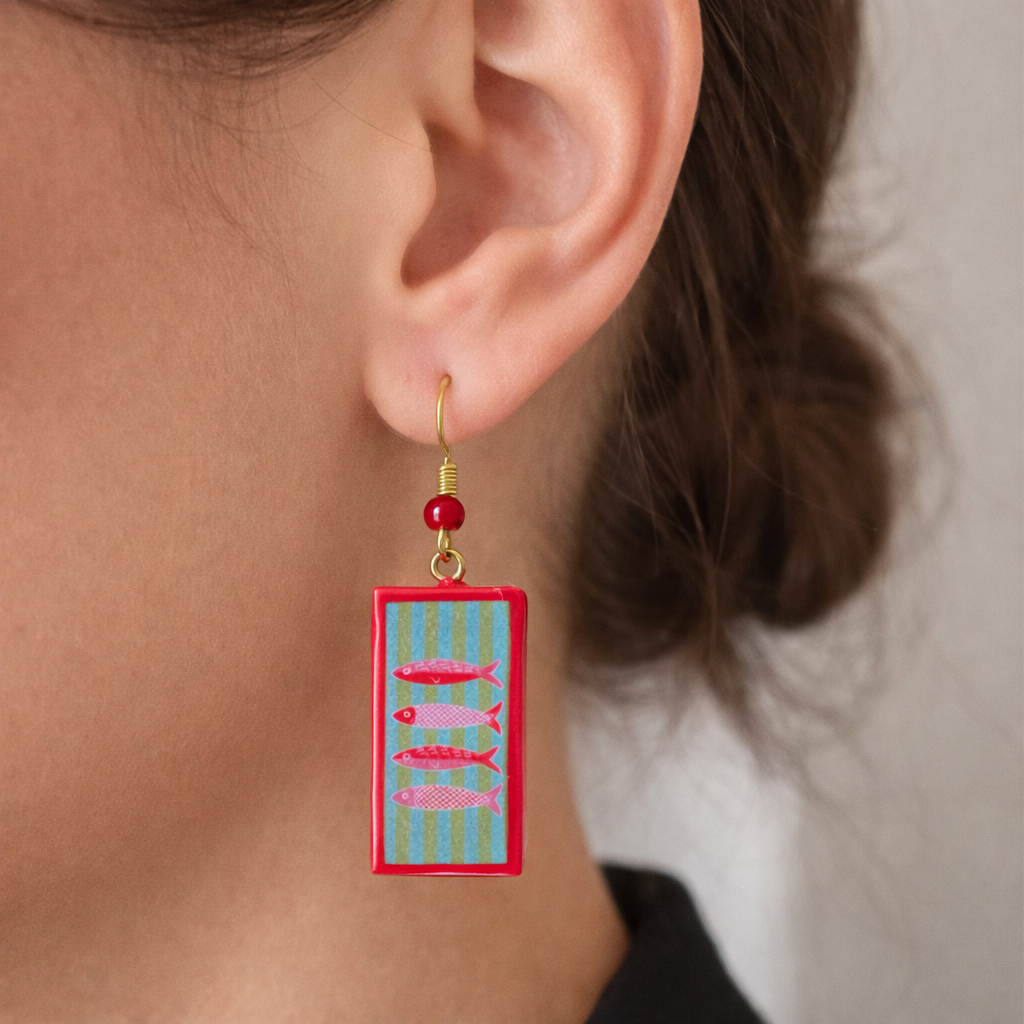 Sardine Stripe Statement Earrings