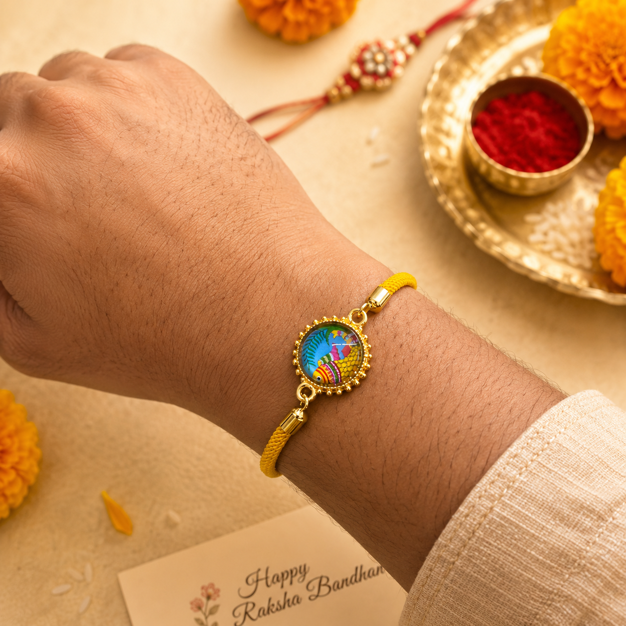 Madhubani Fish Rakhi for Raksha Bandhan.
