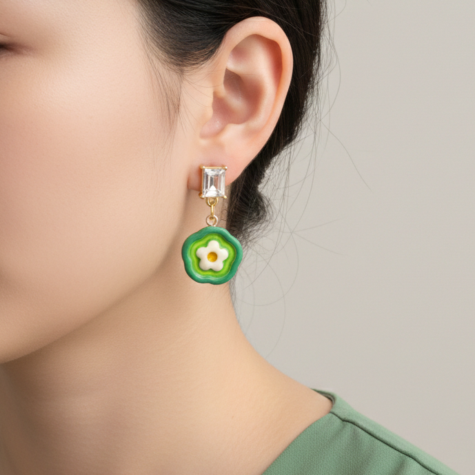 Green Meadow Blooms - Quirky Jewellery