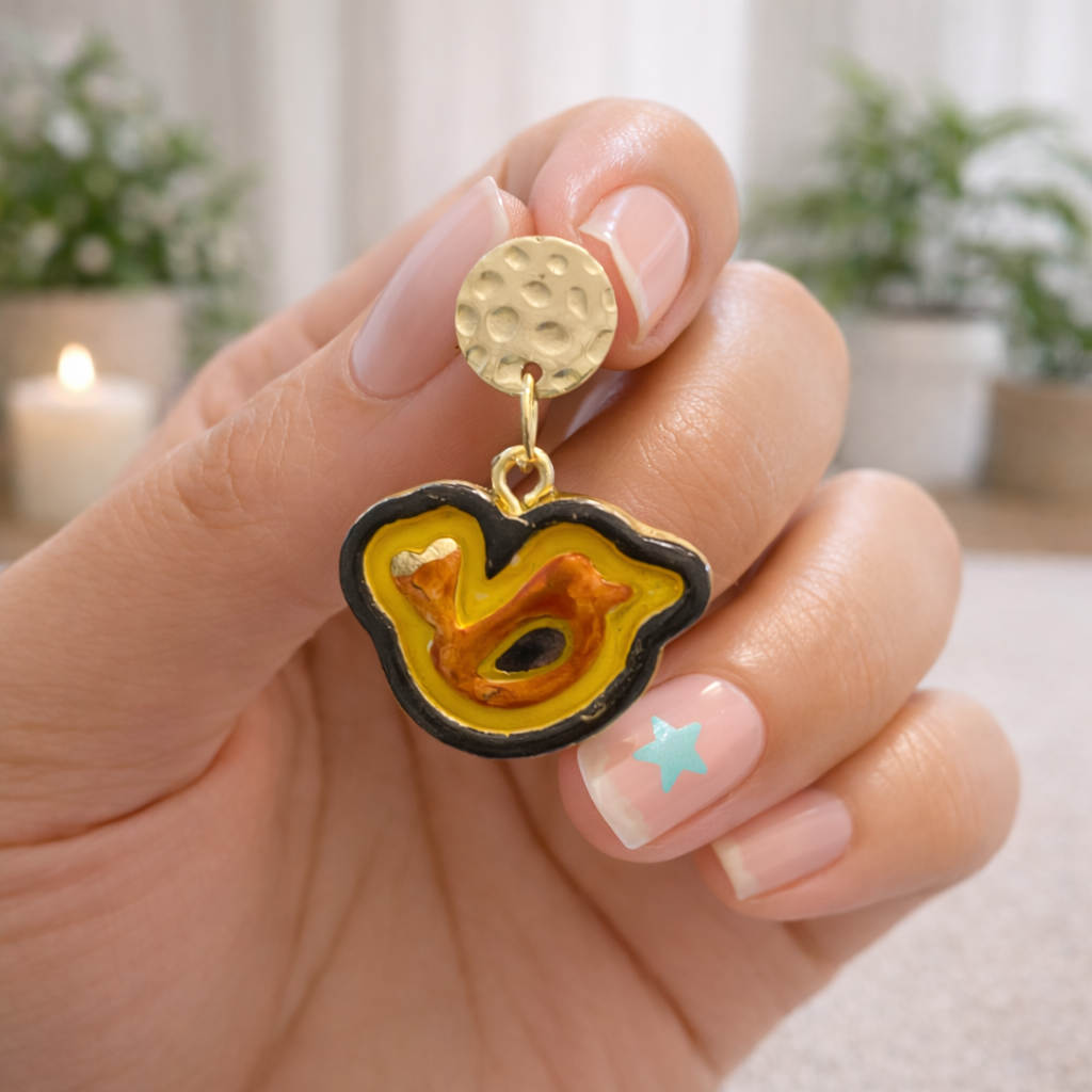 Sunlit Sparrow Drops - Quirky Jewellery