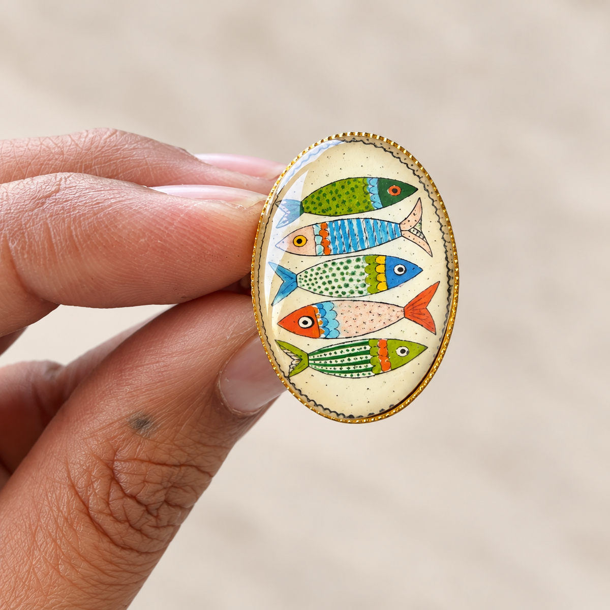 Vibrant Fish Statement Ring - R015.