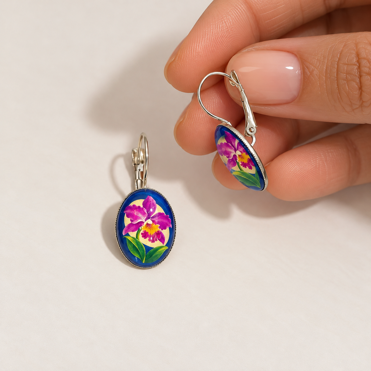 Blue Orchid Earring.