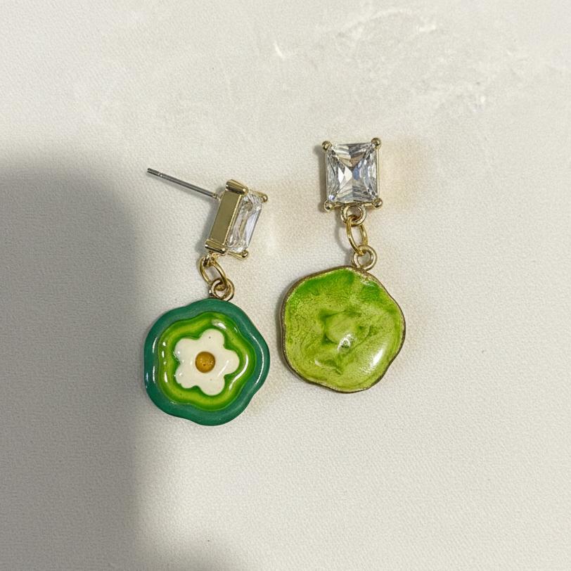 Green Meadow Blooms - Quirky Jewellery