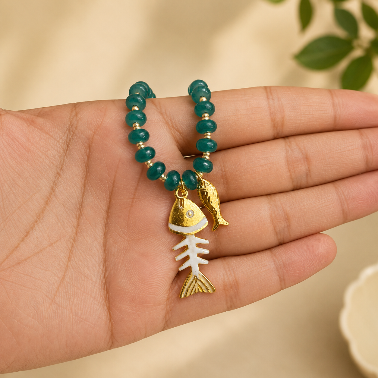 Ocean Catch Charm Necklace