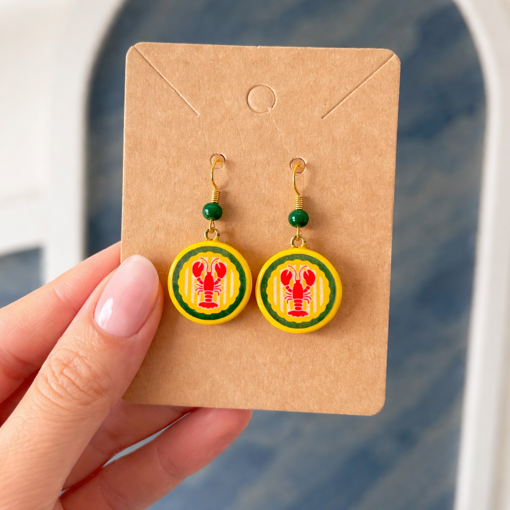 Lobster Pop Circle Earrings