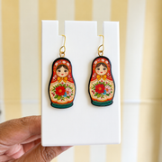 Colorful Matryoshka Doll Earrings.