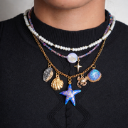 Ocean Muse – Handmade & Hand-Painted Shell Necklace Stack (Set of 3)