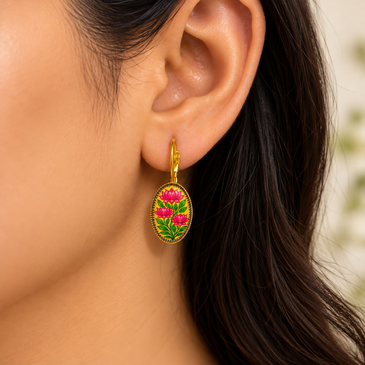Lotus Gold Earring
