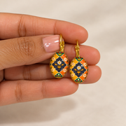 Flora Motif Gold Earring
