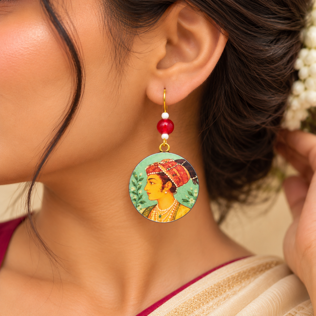 Royal Portrait Resin Earrings