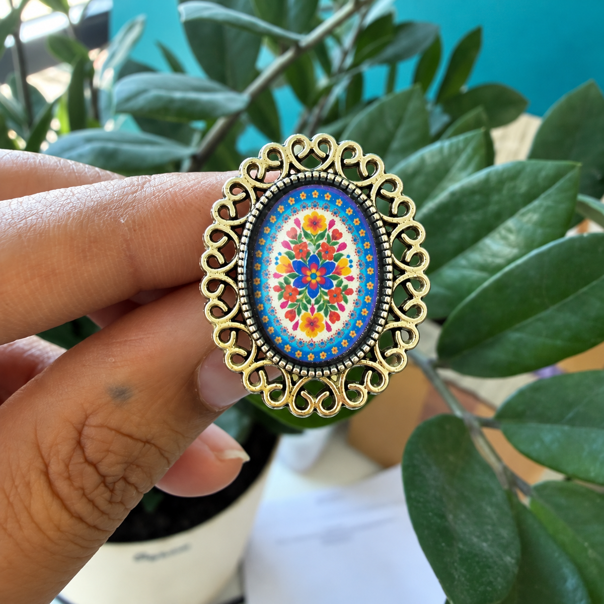 Vintage Floral Filigree Ring – Silver Finish - R002.