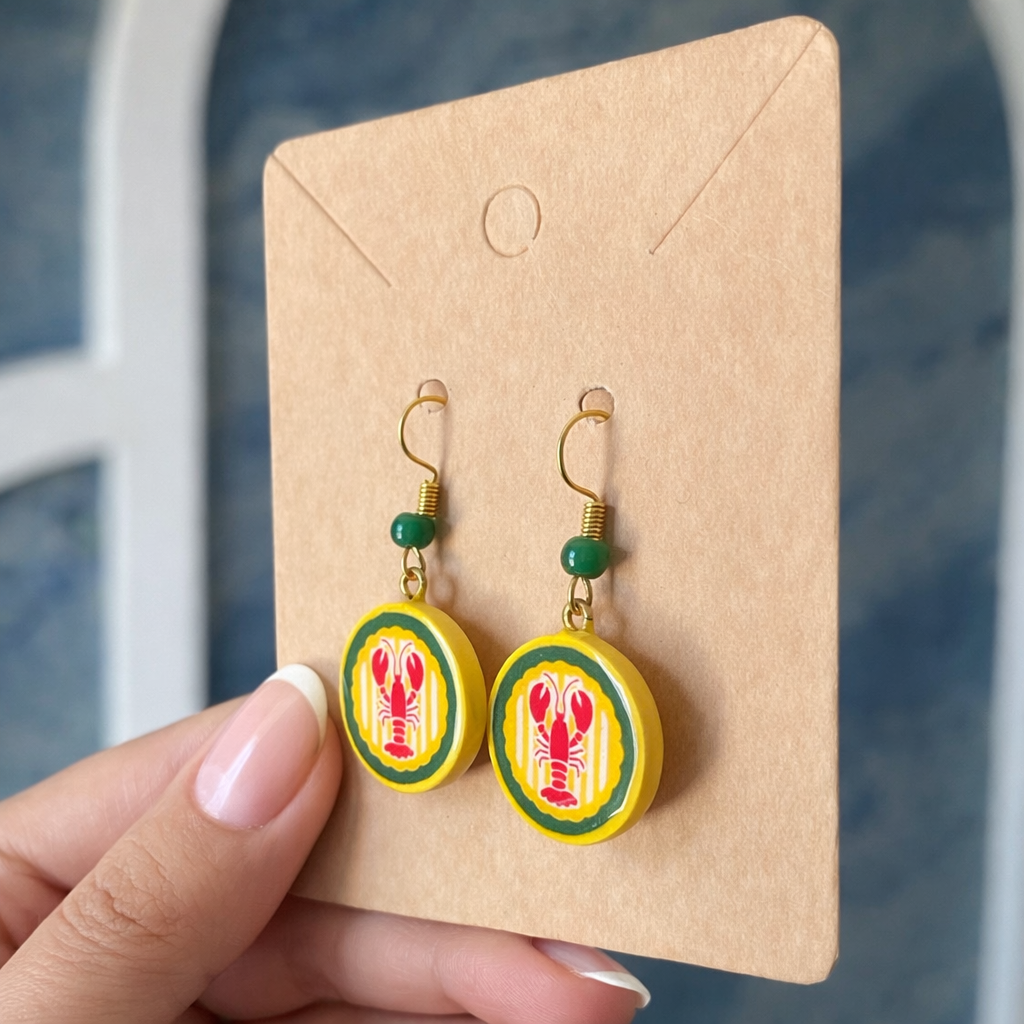 Lobster Pop Circle Earrings