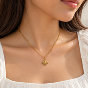 Gold Turtle Pendant Necklace (Anti Tarnish)