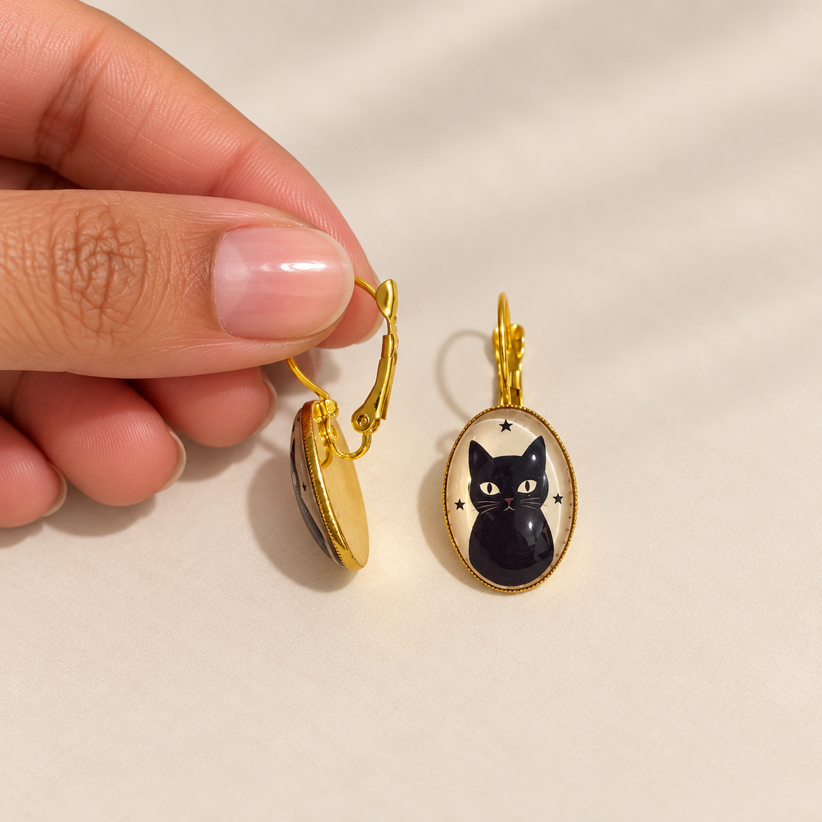 Black Cat Earrings.