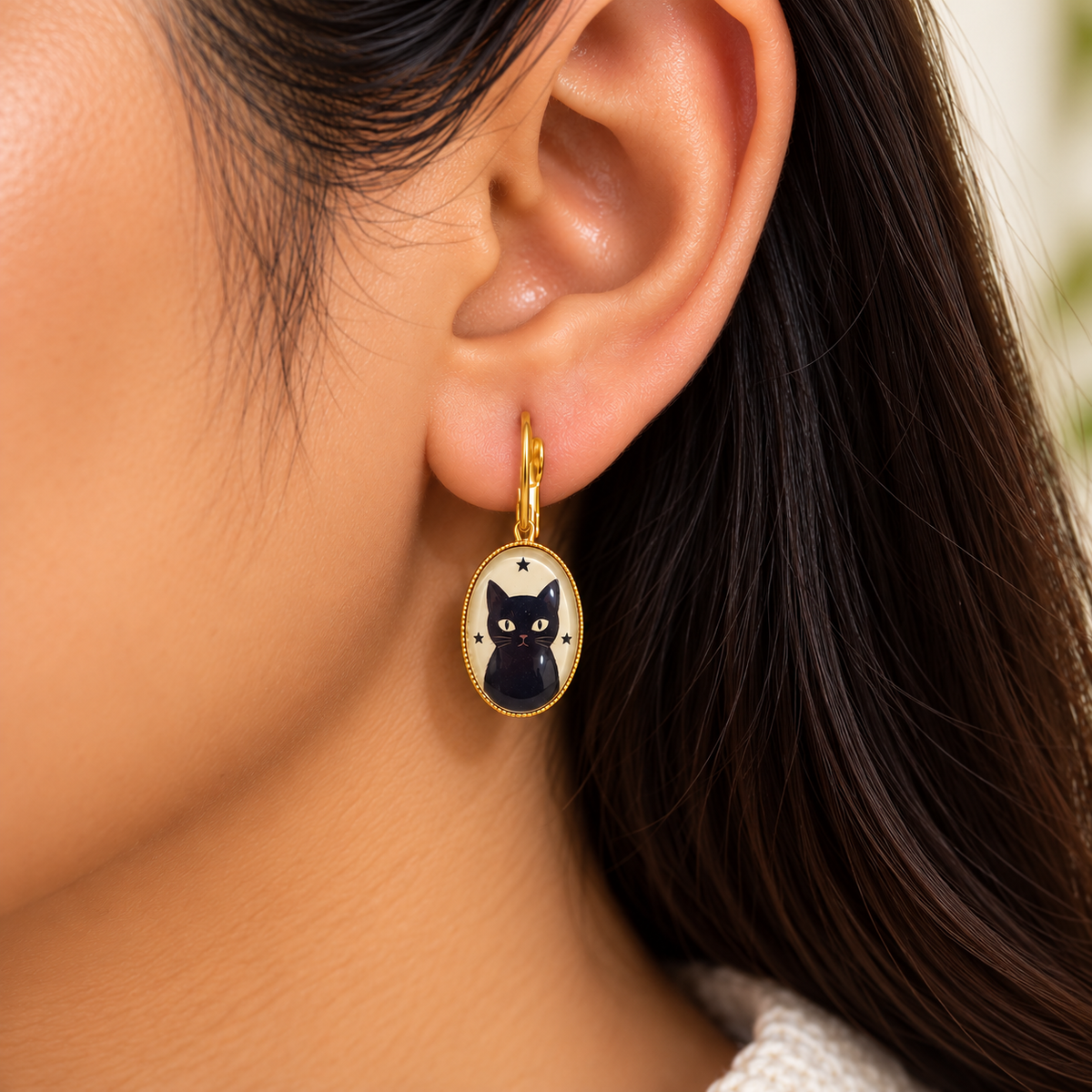 Black Cat Earrings.