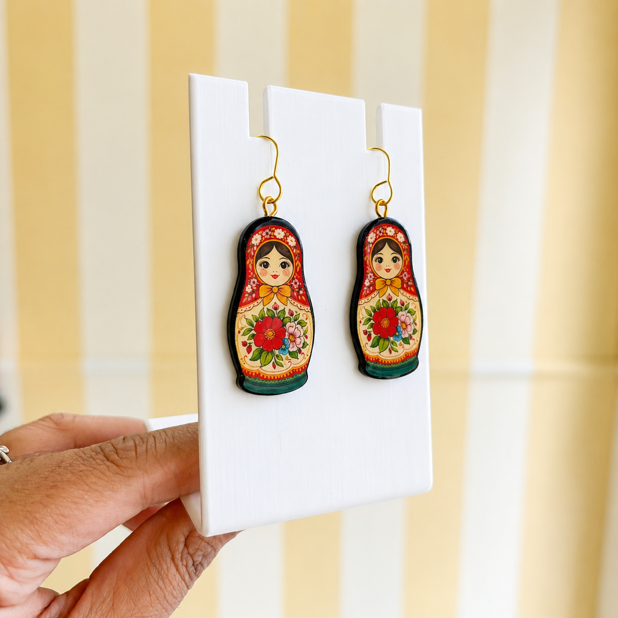 Colorful Matryoshka Doll Earrings.