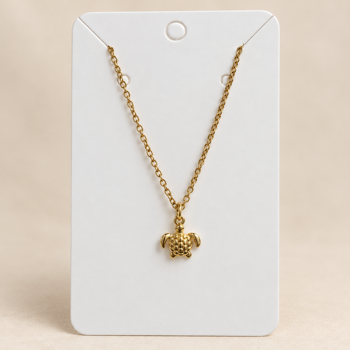 Gold Turtle Pendant Necklace (Anti Tarnish)