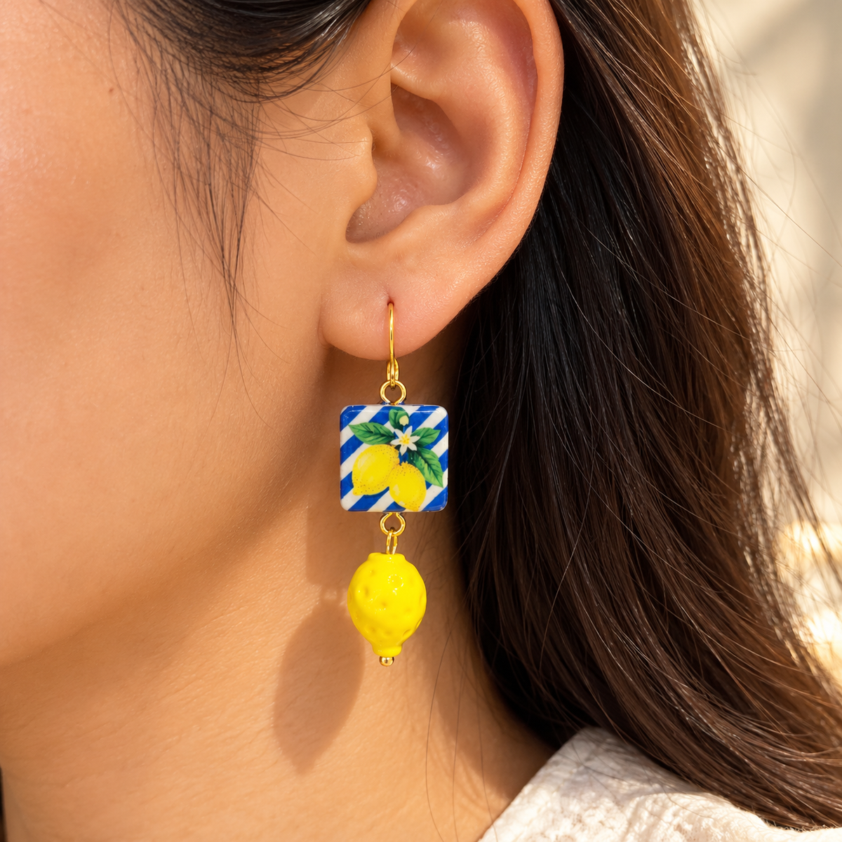 Summer Lemon Drop Statement Earrings.