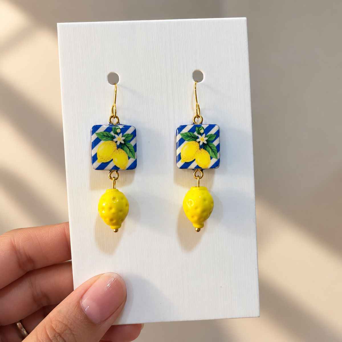 Summer Lemon Drop Statement Earrings.