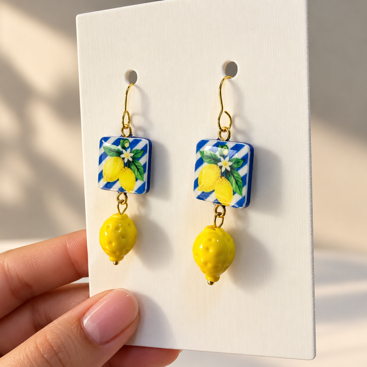 Summer Lemon Drop Statement Earrings.