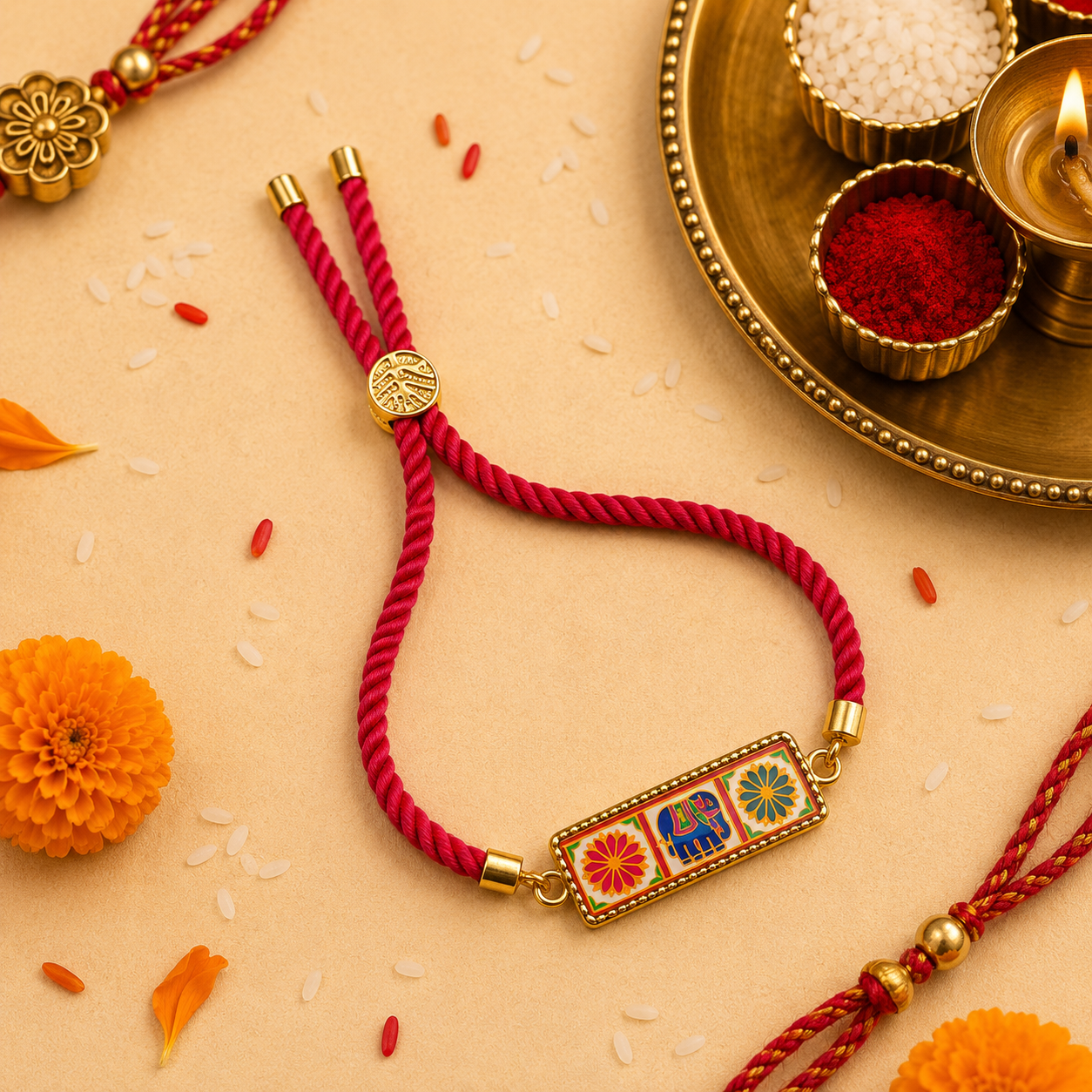 Rangrez Elephant Rakhi 🐘🌸✨🌿🌸for Raksha Bandhan (Copy).
