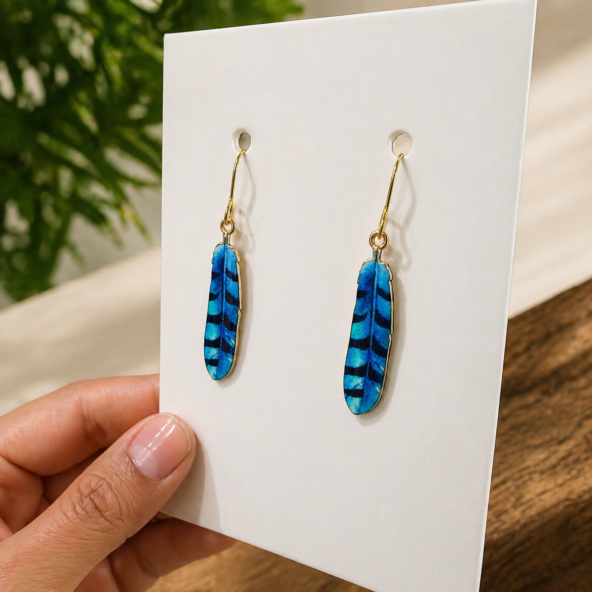 Azure Ear Rings Azure Feather Drop Earrings | Quirky Jewellery