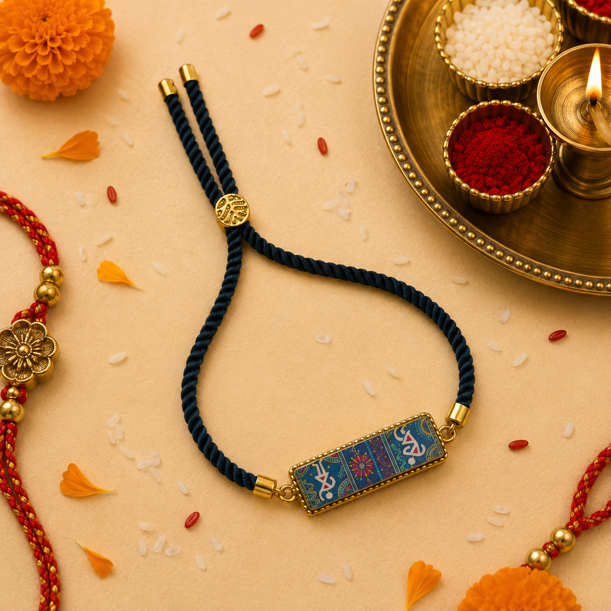 Shakti Rakhi 💙✨🐘🌸✨🌿🌸for Raksha Bandhan (Copy).