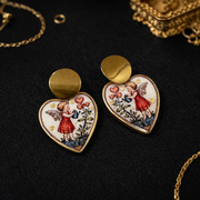 Angelic Heart Dangle Earrings (Valentine Collection) - Quirky Jewellery
