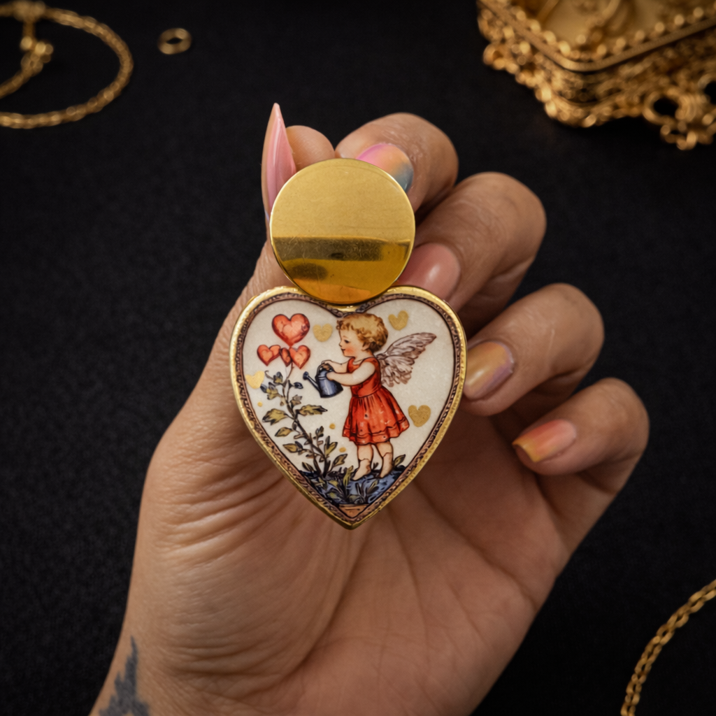 Angelic Heart Dangle Earrings (Valentine Collection) - Quirky Jewellery