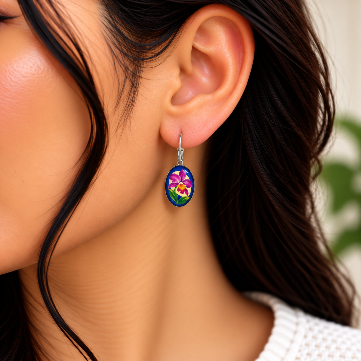 Blue Orchid Earring.